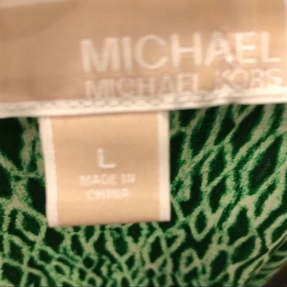 Michael Michael Kors Green Patterned Silky Smooth Sleeveless Blouse L - Picture 4 of 5